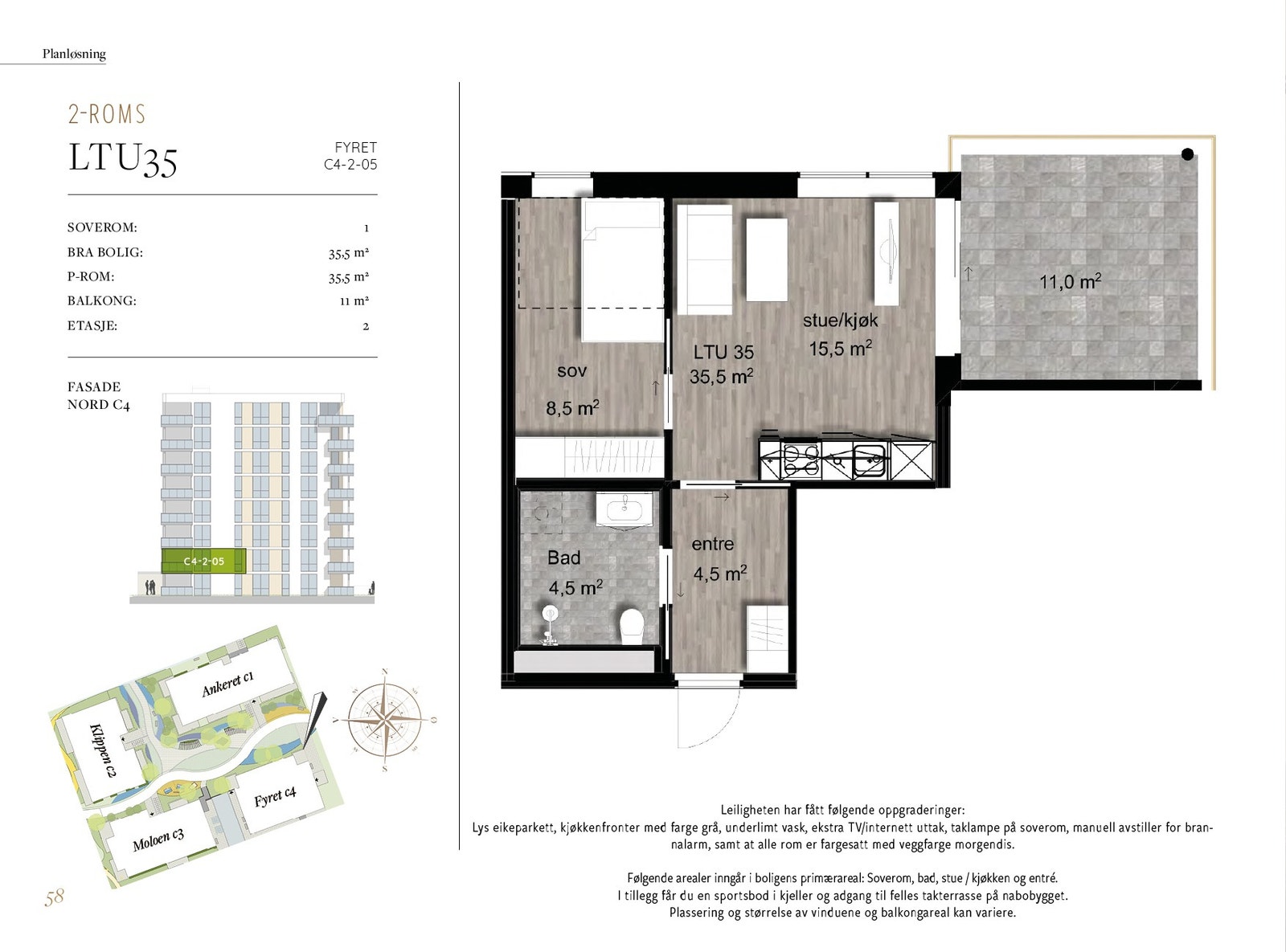 Leiligheten har en praktisk og funksjonell planløsning Galleribilde