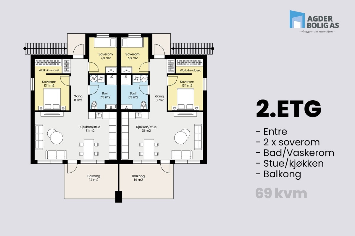 Arealeffektiv planløsning -2 etg Galleribilde