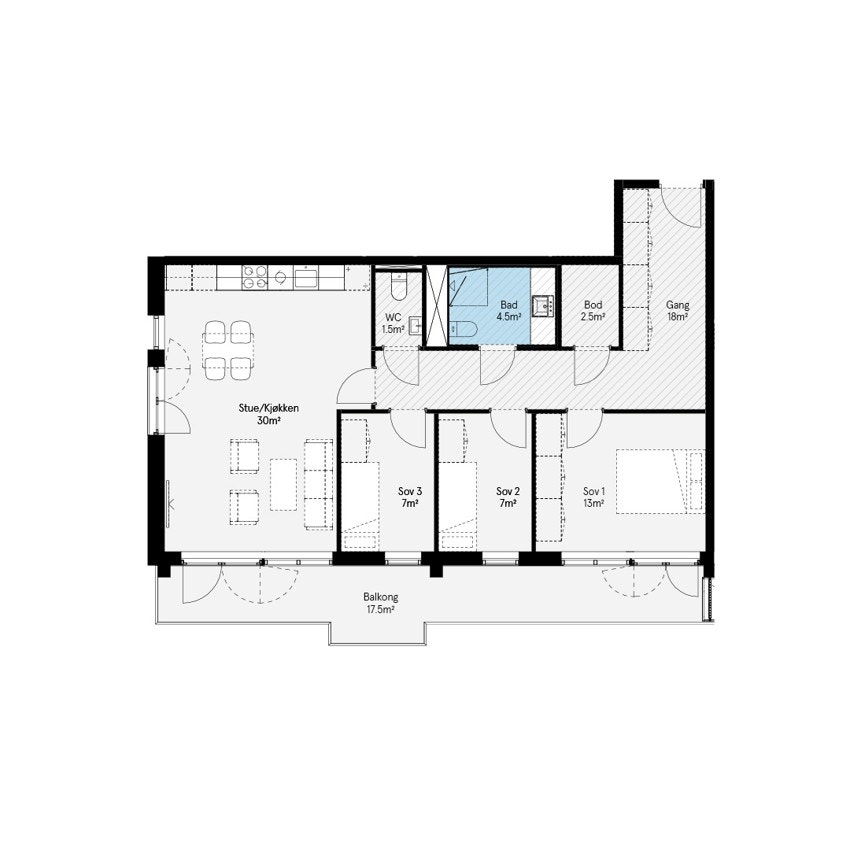 Plantegning for 8001 i Ulvenkroken brl. Galleribilde