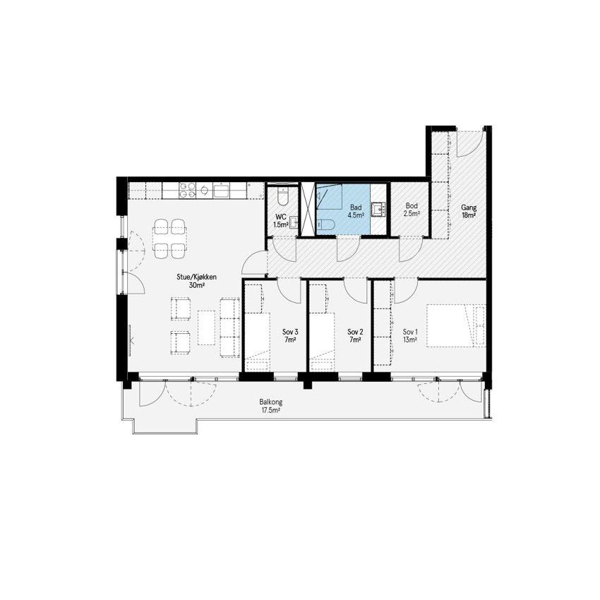 Plantegning for 5001 i Ulvenkroken brl. Galleribilde