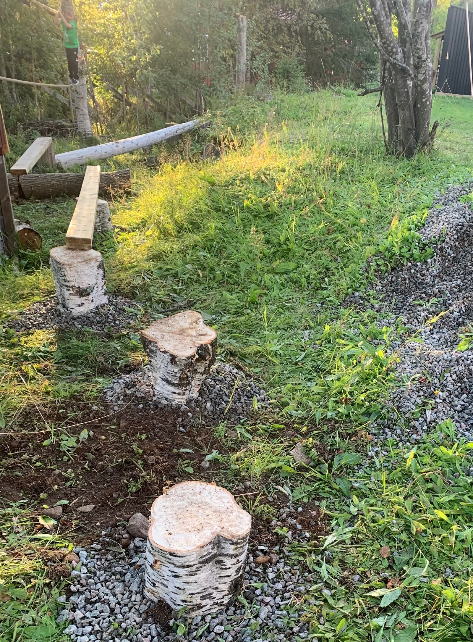 Hinderløype på tomta Galleribilde