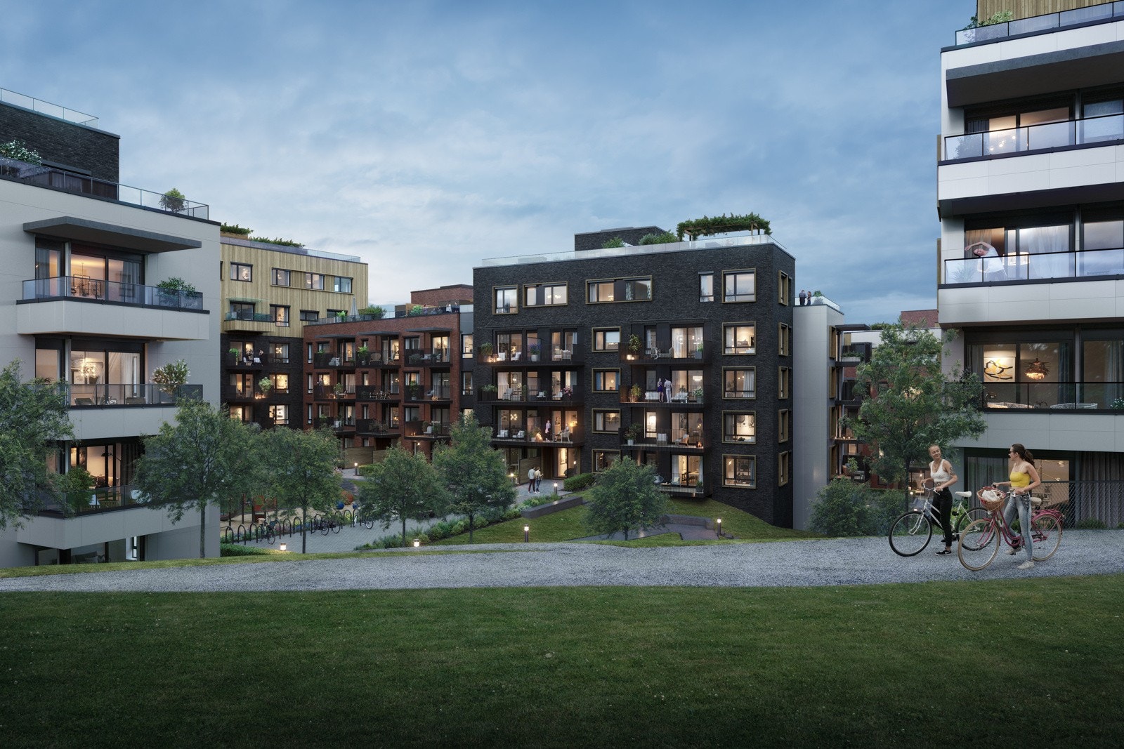 Ager Borettslag har en meget god intern beliggenhet grensende til store grøntområder Galleribilde