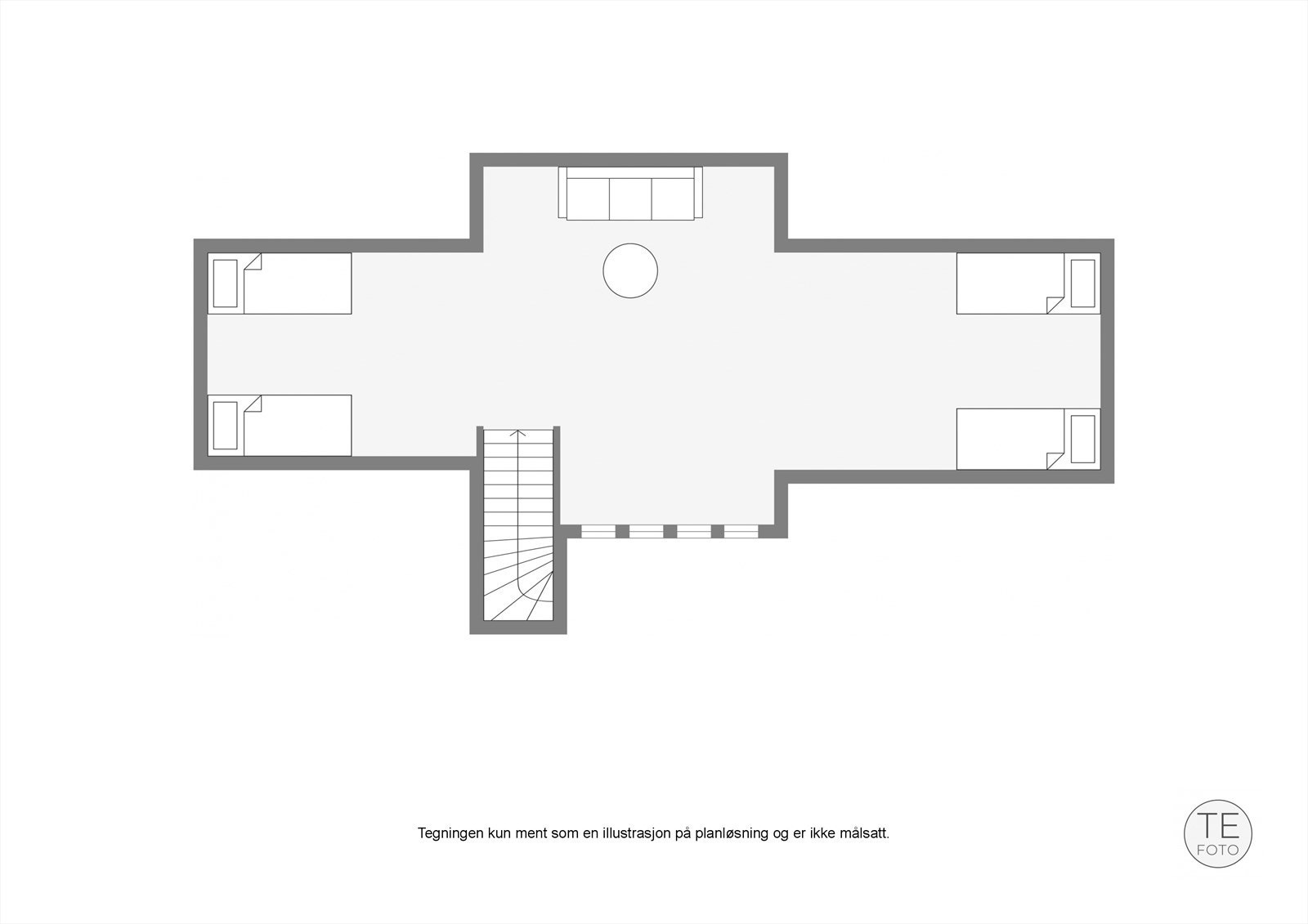 Plantegning loftsetasje. Galleribilde