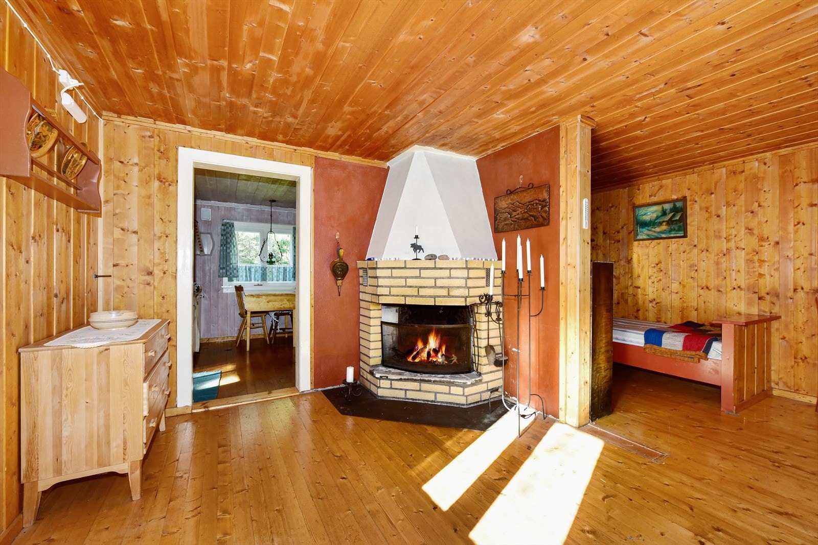 Stue med peis Galleribilde