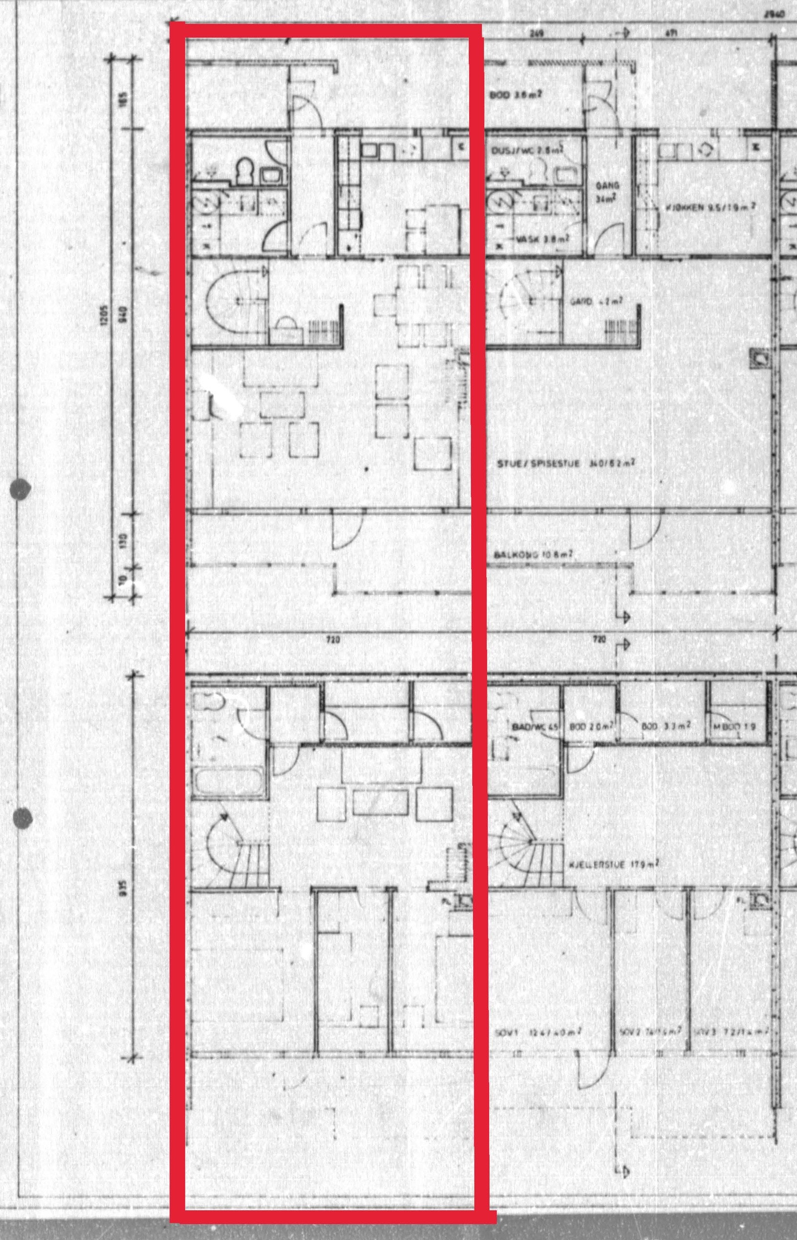Plantegning med utmerking Galleribilde