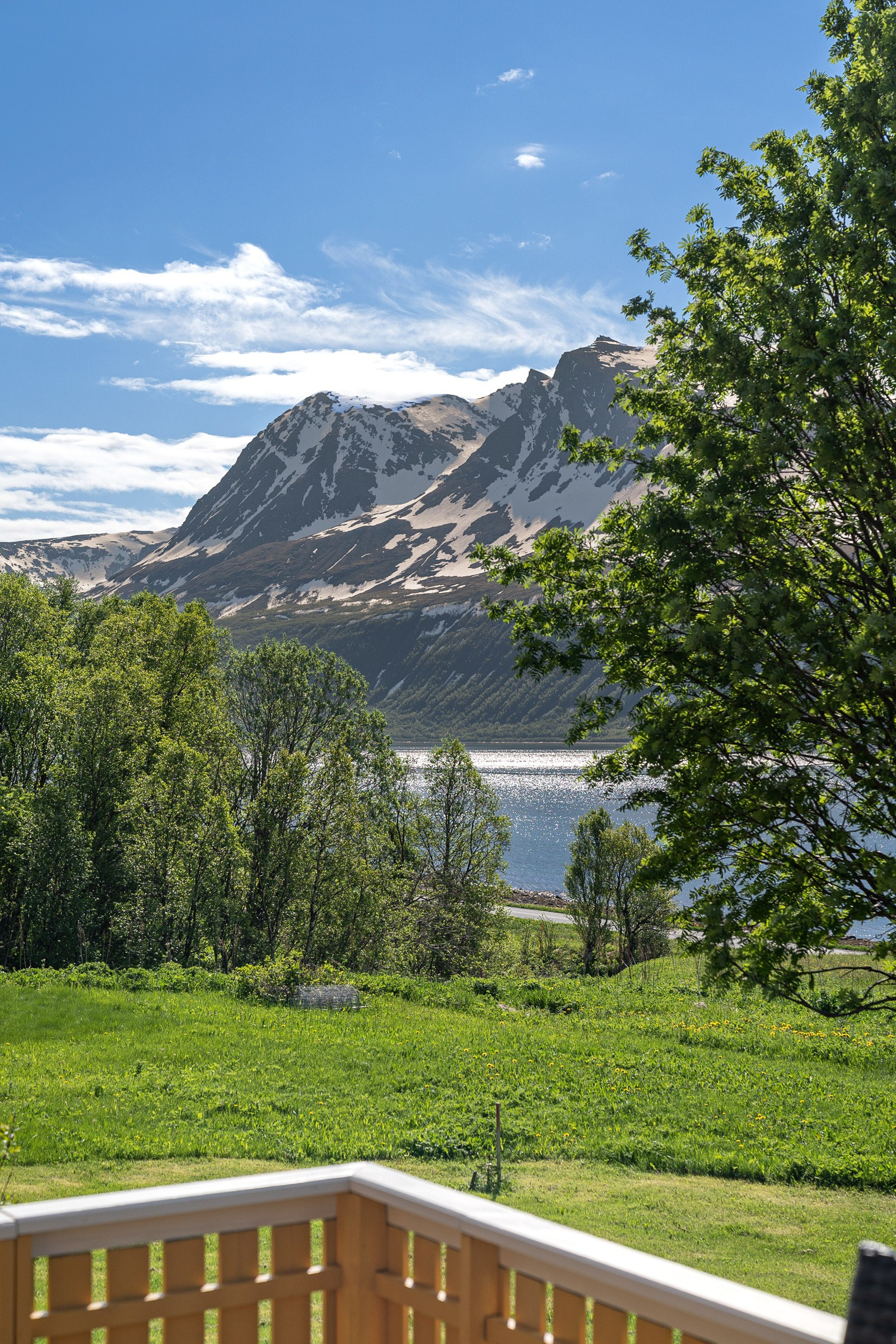 De majestetiske fjellene stikker frem i den flotte utsikten!