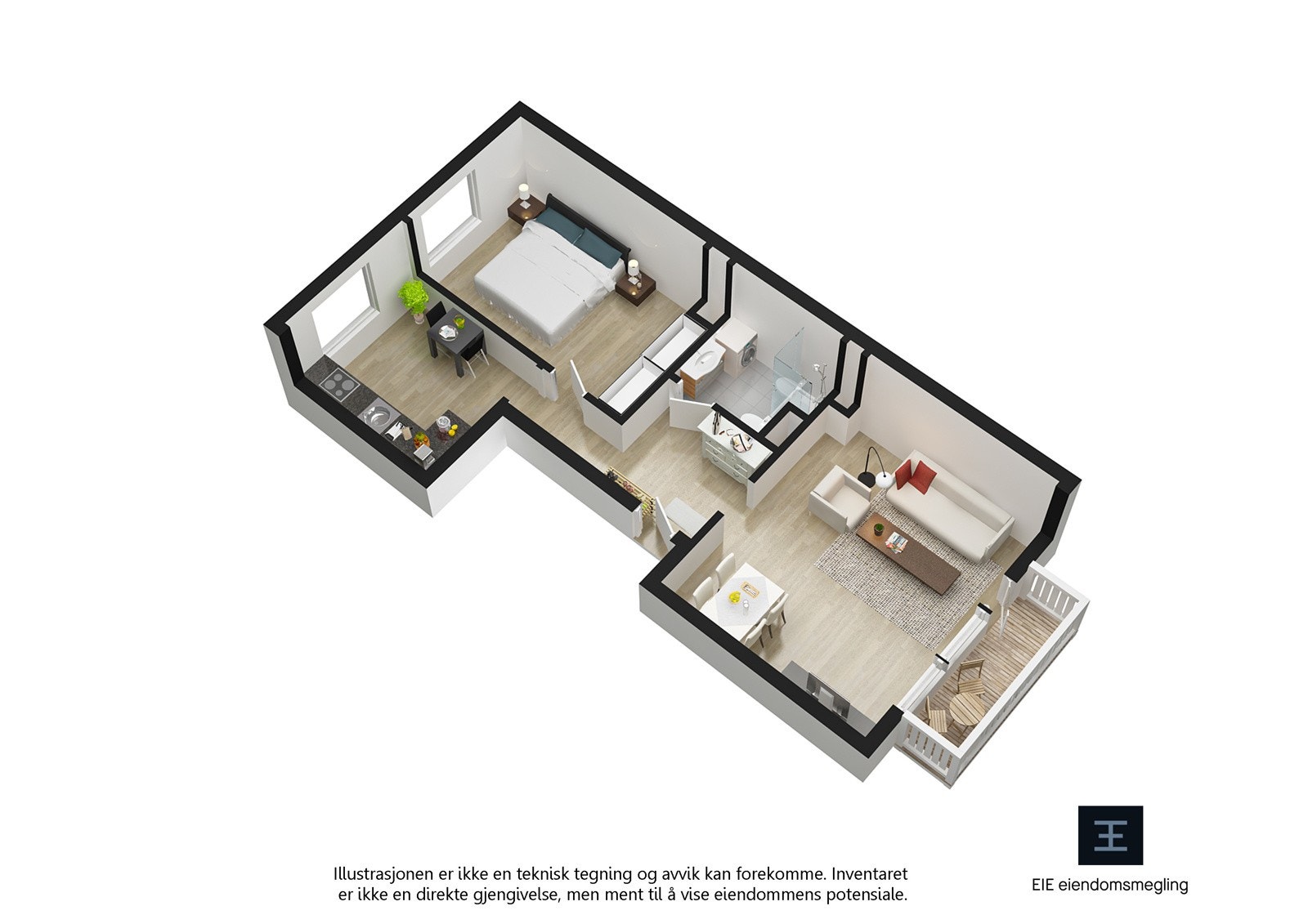 3D plantegning. Galleribilde