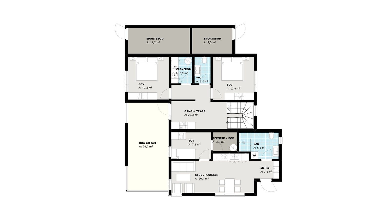 Plantegning 1.etasje Galleribilde