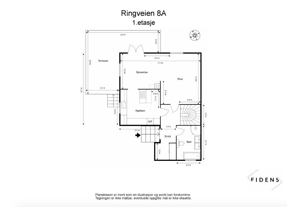 Plantegning 1. etg Galleribilde