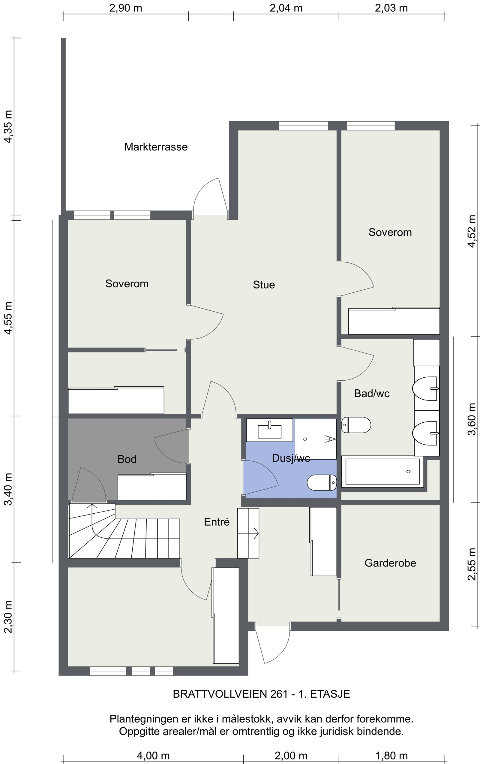 Plantegning 1. etasje Galleribilde