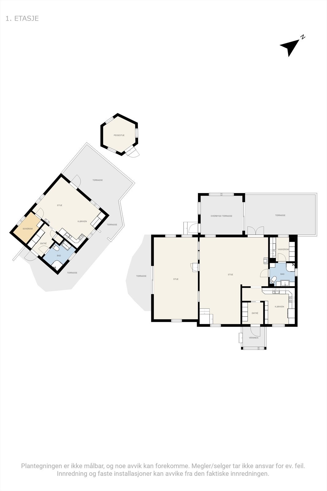 Plantegninger 1. etasje. Galleribilde