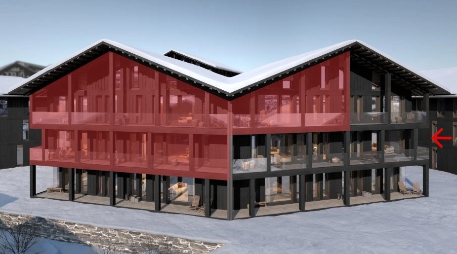 Leiligheten presentert i denne annonsen markert med pil. Se alle ledige leiligheter på: https://www.kikutalpinlodge.no/boligvelger Galleribilde