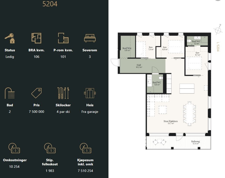 Stor leilighet med boltreplass for familien. Galleribilde