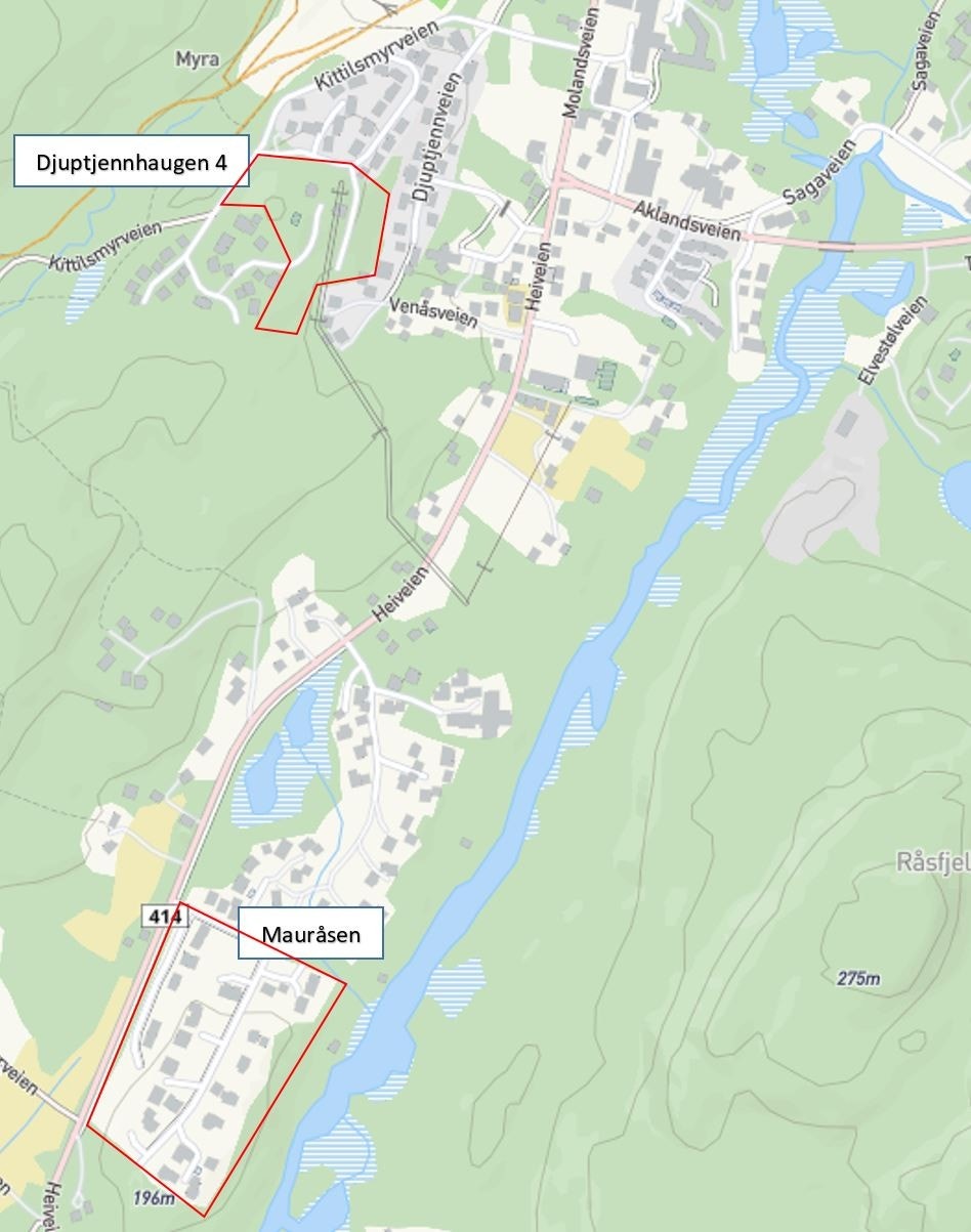 Ledige tomter Vegårshei Sentrum: Djuptjennhaugen IV og Mauråsen Galleribilde