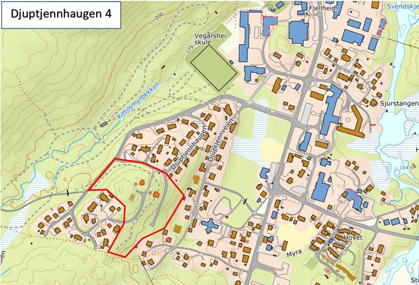 Djupptjennhaugen IV: Kart som viser beliggenhet Galleribilde