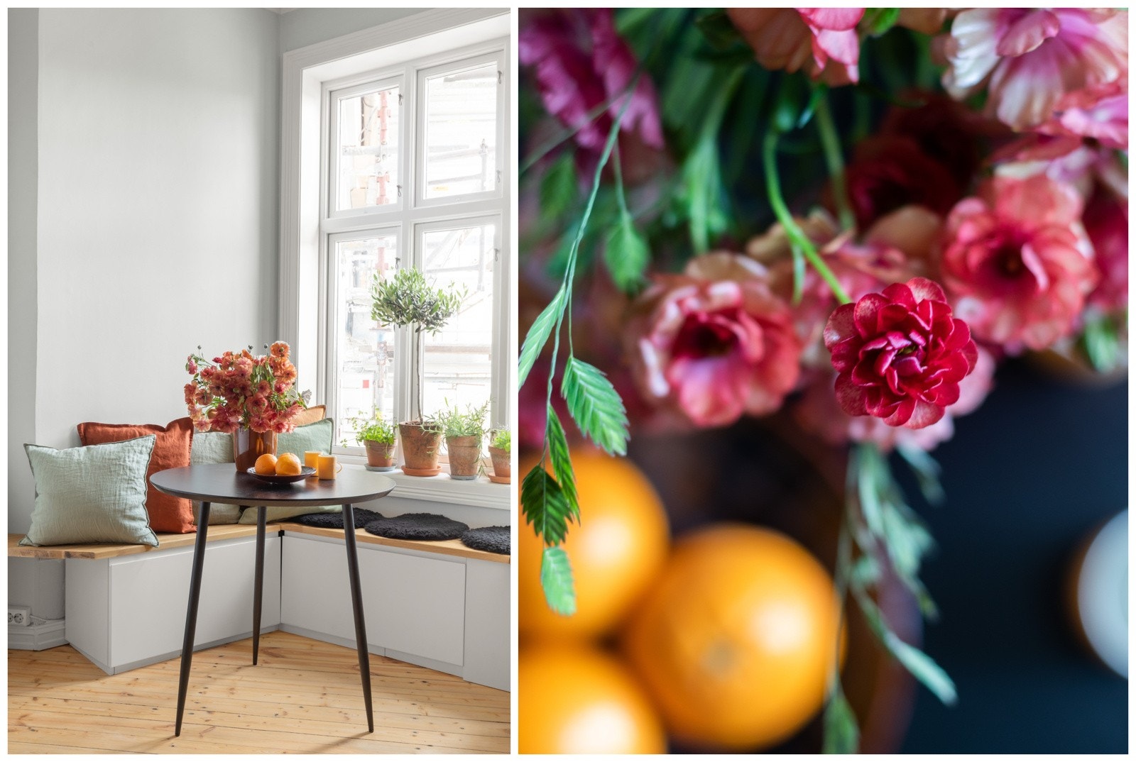 Ved vinduet er det plass til et kjøkkenbord der både frokosten og utsikten kan nytes. Galleribilde