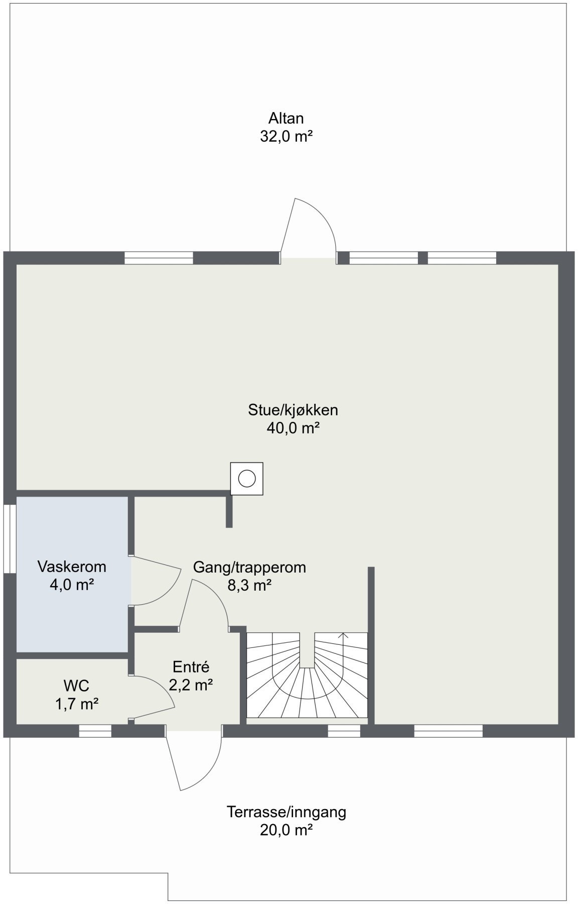 Planskisse hovedetasje. Galleribilde