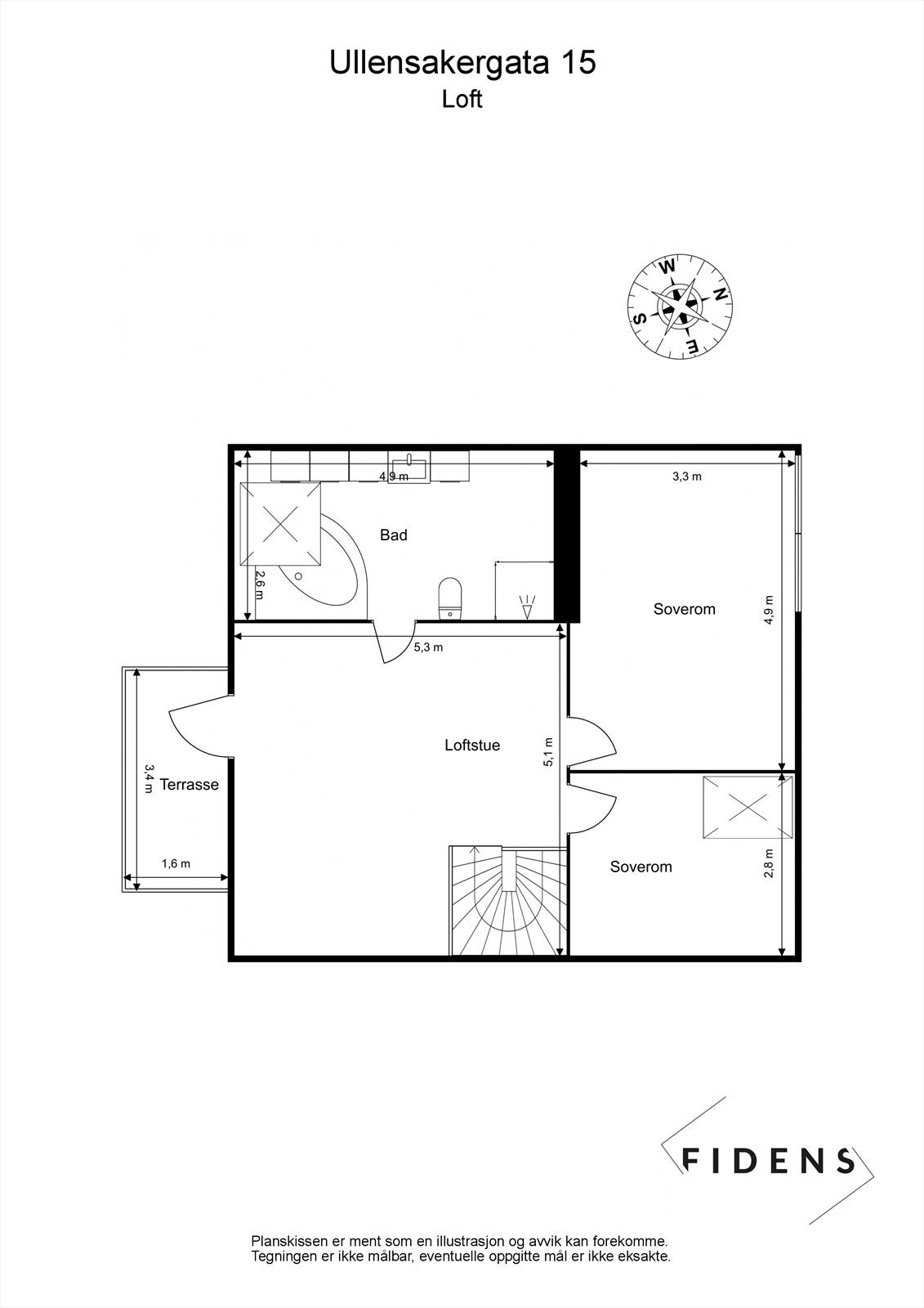 Plantegning 3. etasje Galleribilde