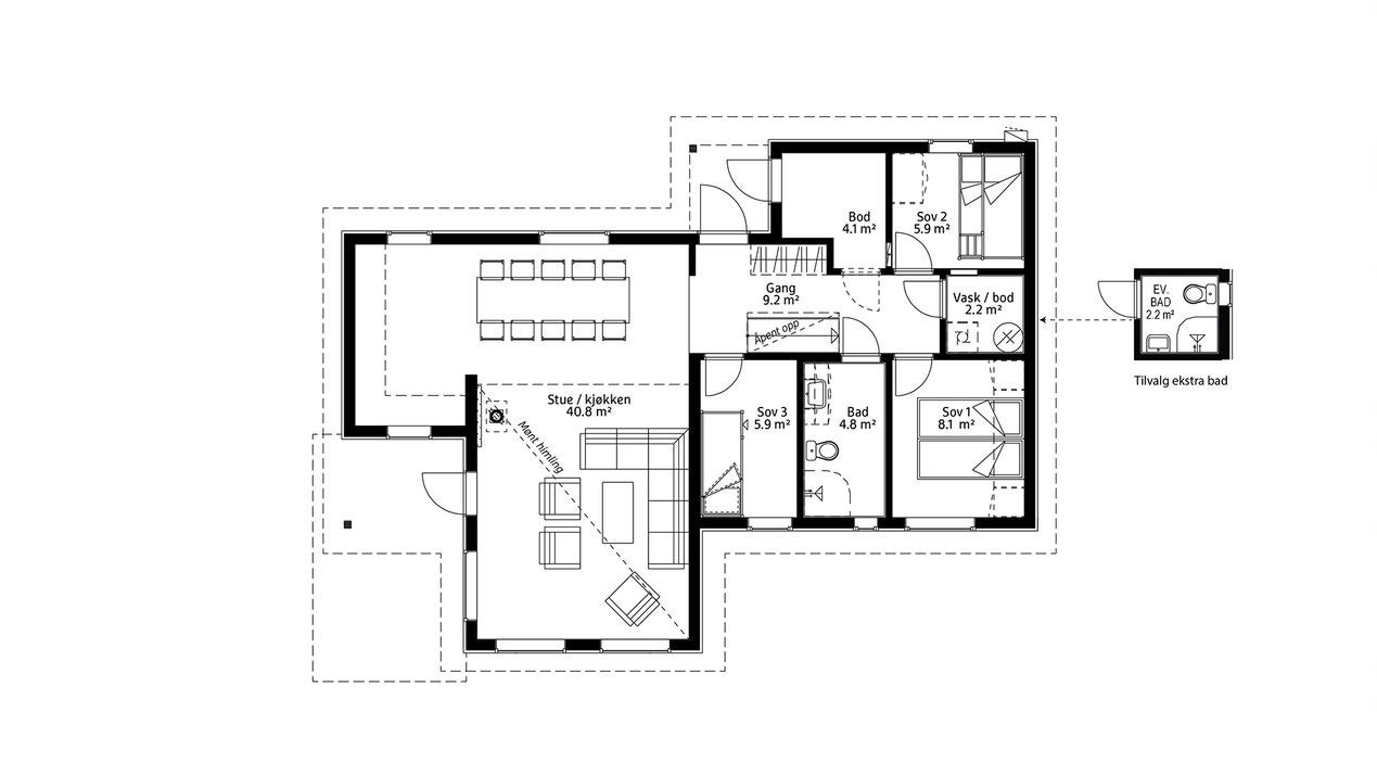 Plantegning hovedplan Galleribilde