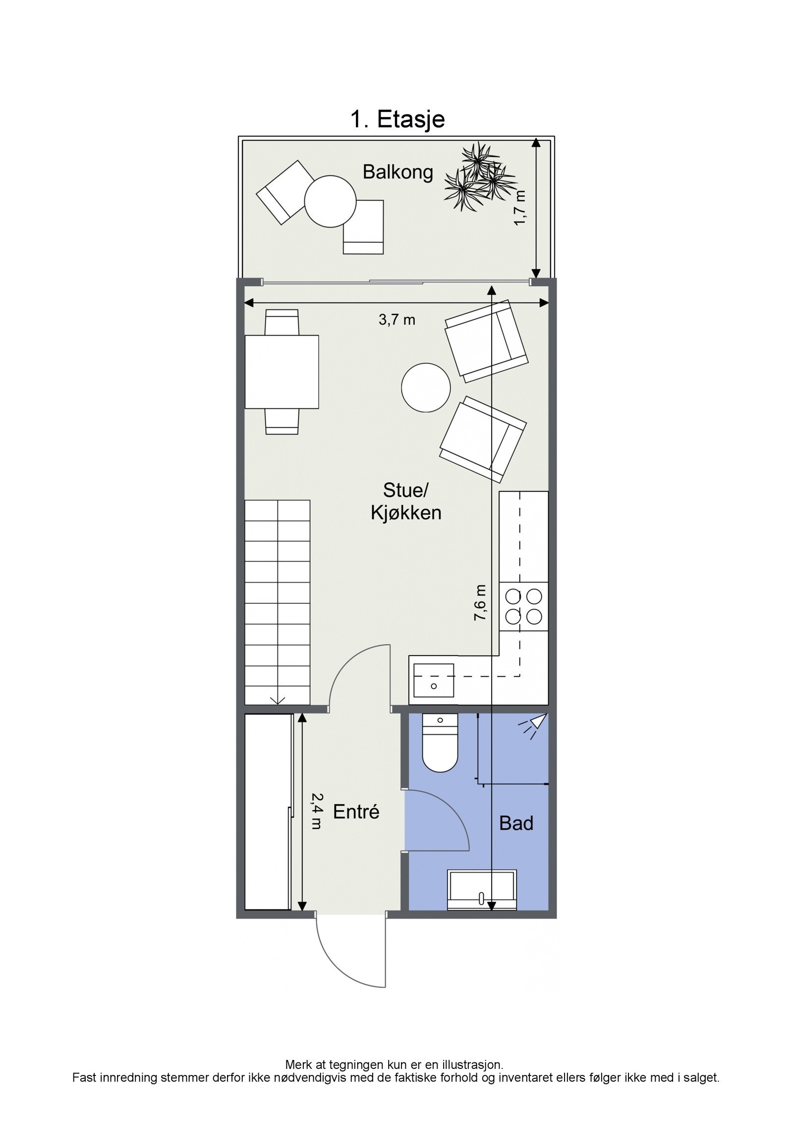 Floorplan letterhead - VESTERØYVEIEN 28 - 1. Etasje - 2D Floor Plan Galleribilde