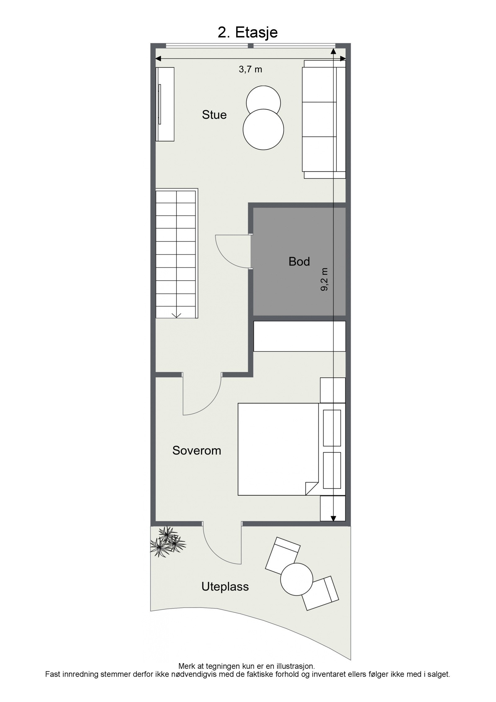 Floorplan letterhead - VESTERØYVEIEN 28 - 2. Etasje - 2D Floor Plan Galleribilde