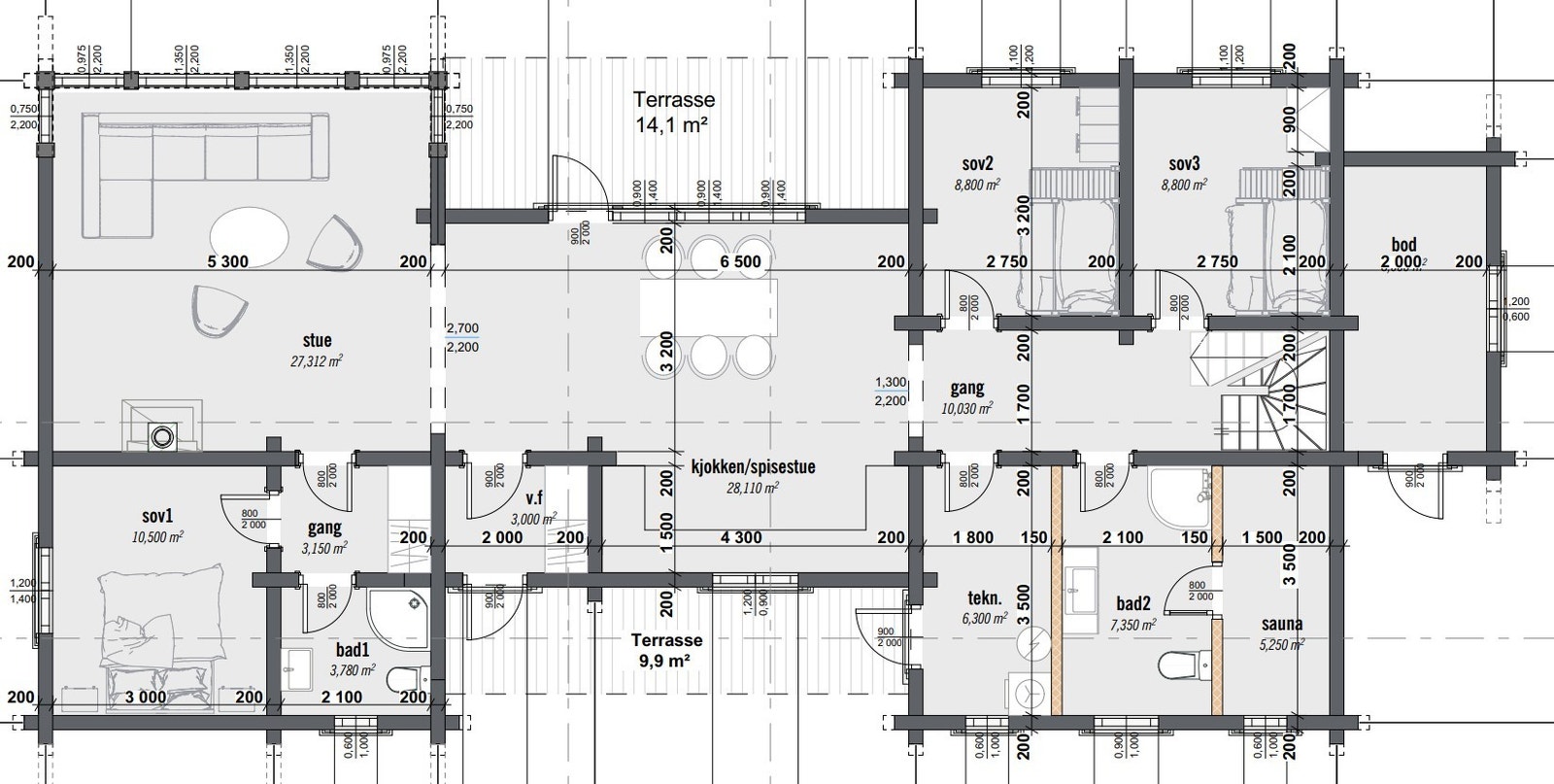 Planløsning 1. etasje Galleribilde