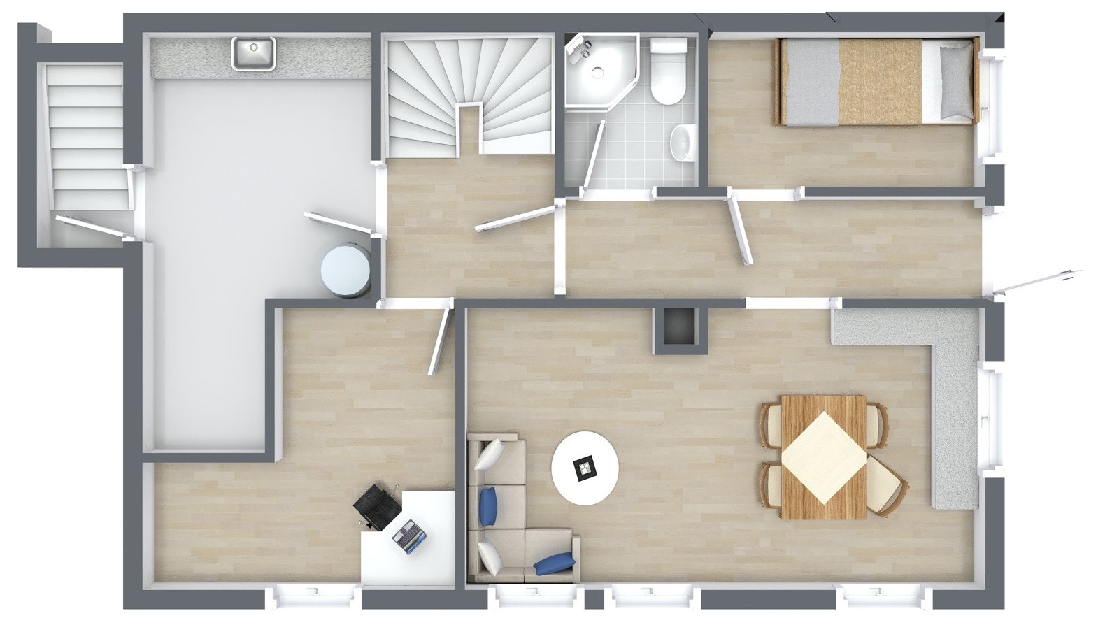 Plantegning underetasje Galleribilde