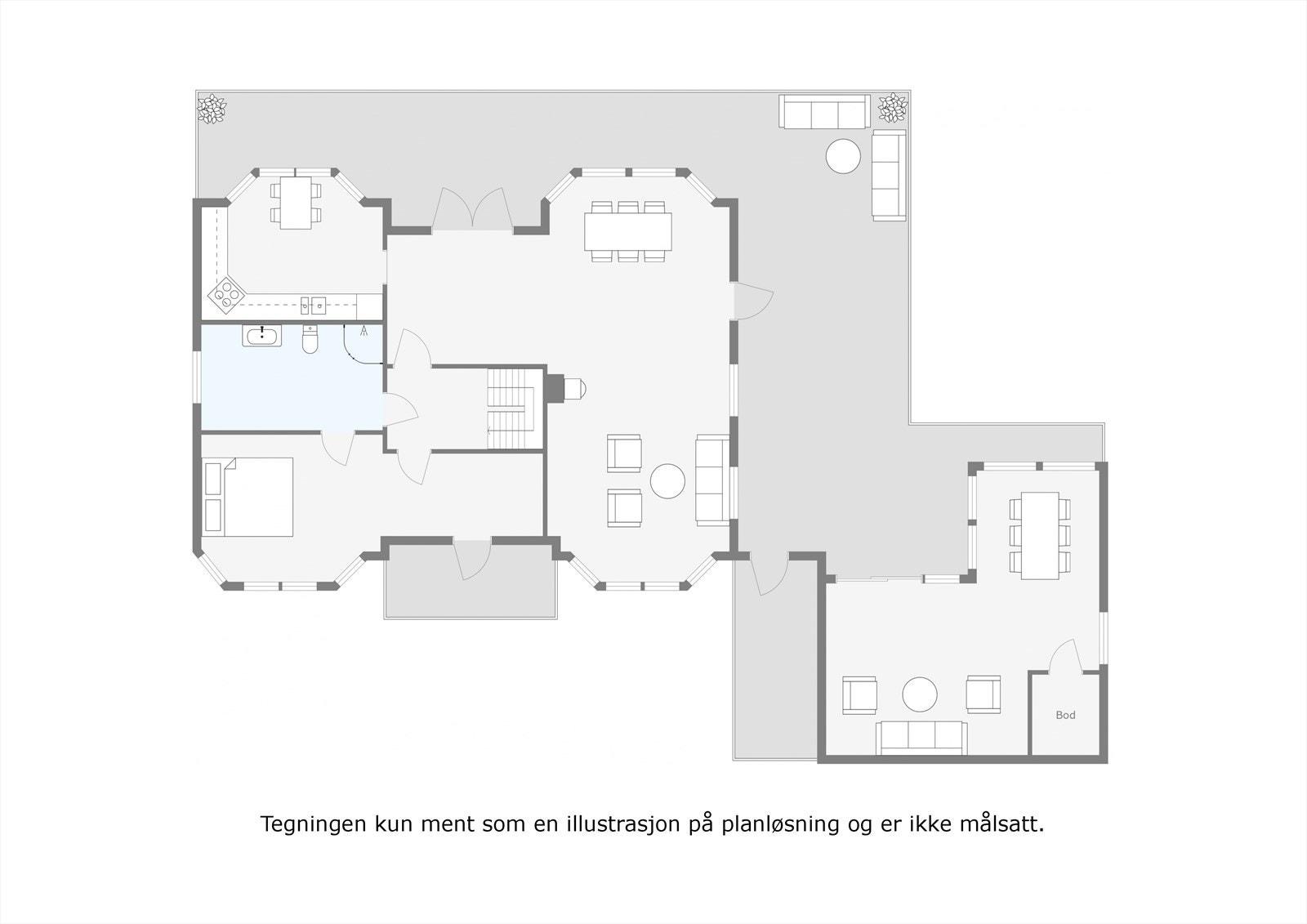Plantegning 1. etasje Galleribilde