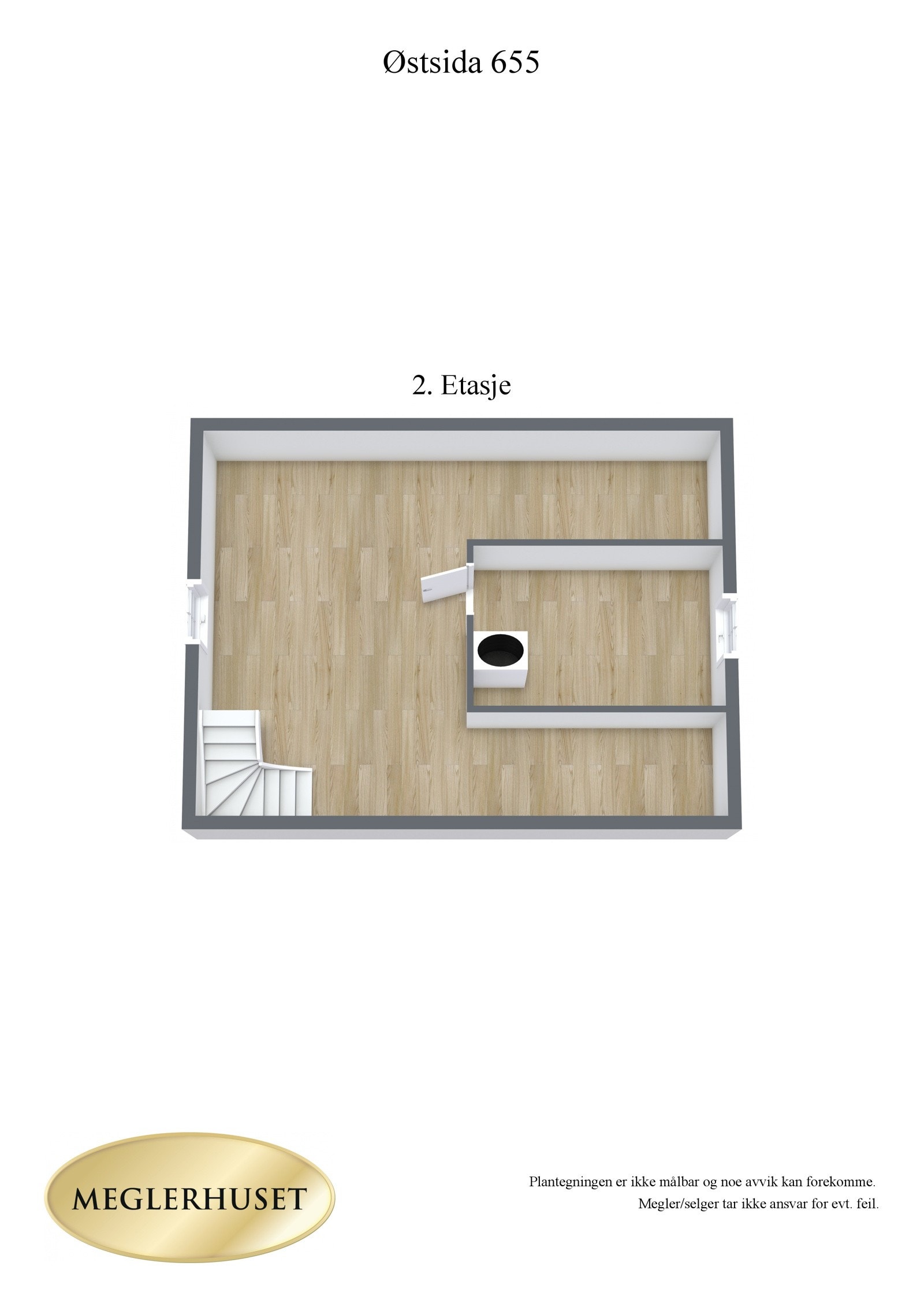 Plantegning 2.etasje 3D Østsida 655. Galleribilde