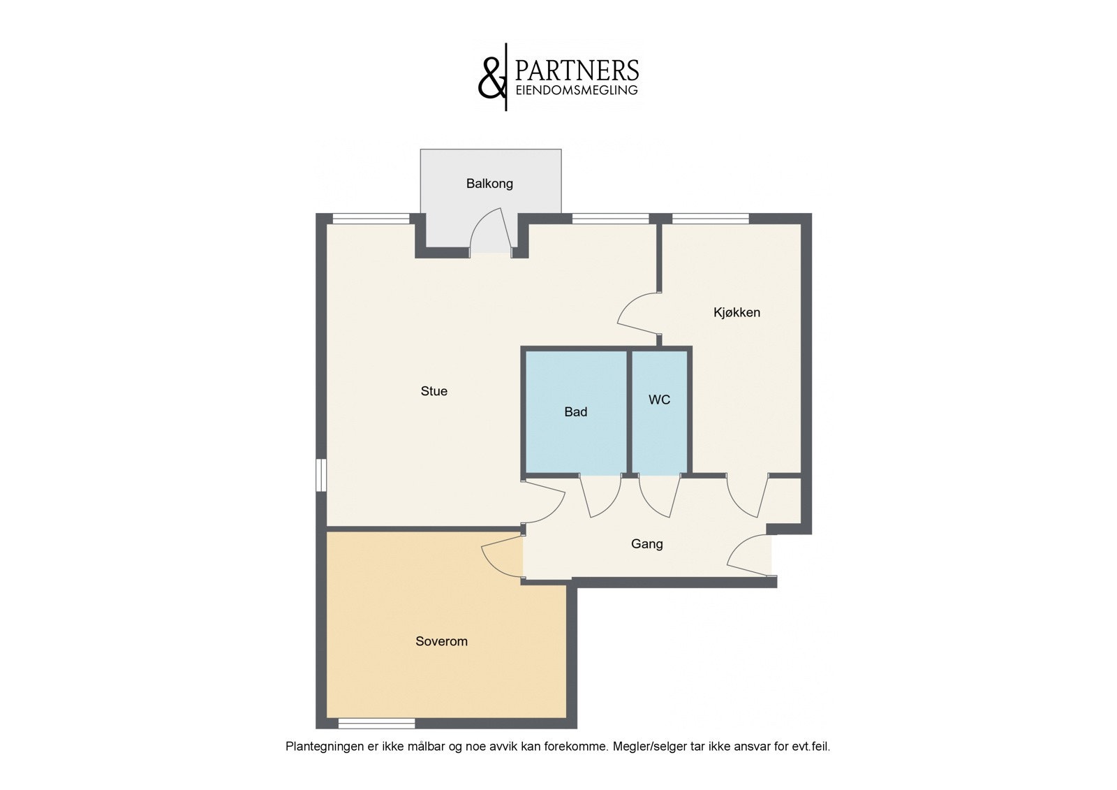 2-roms leilighet - plantegning Galleribilde