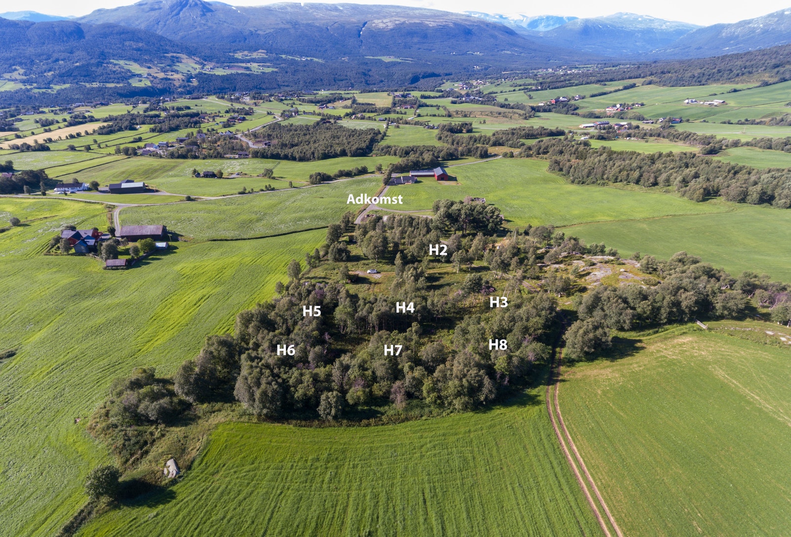 Tomtene er vendt mot sør og gir solgang fra morgen til kveld Galleribilde