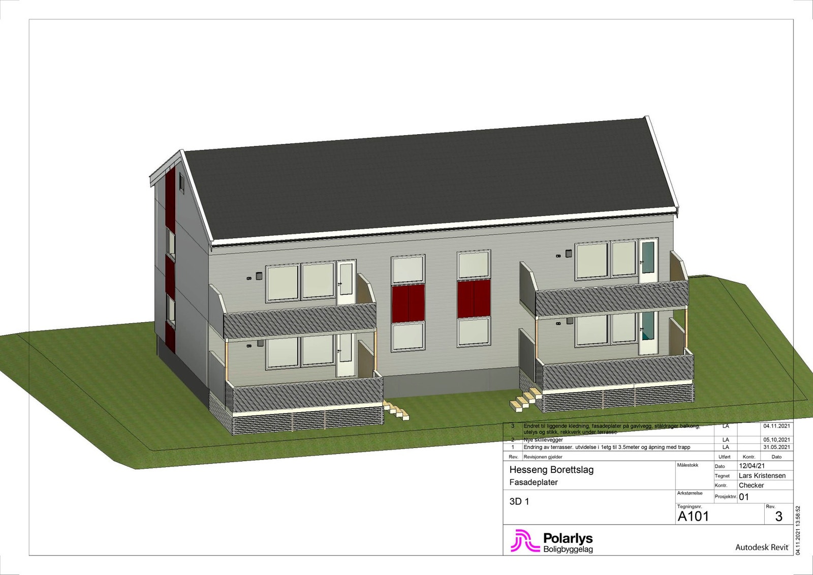 Illustrasjonsbilde av nNy fasade etter planlagt renovering i regi av borettslaget Galleribilde