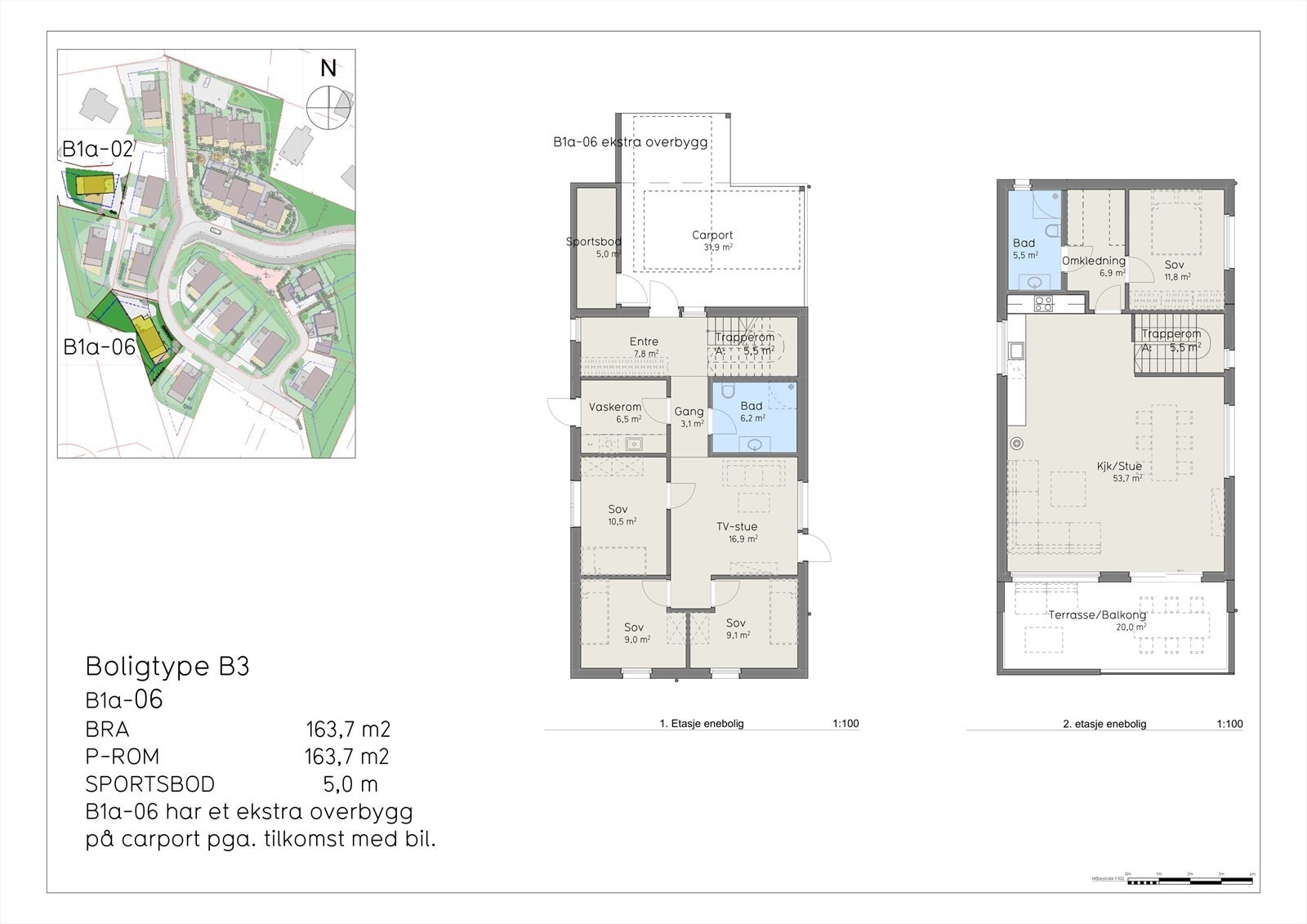 Plantegning Boligtype B3 Enebolig Galleribilde