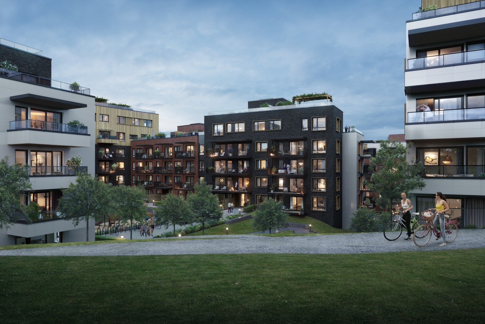 Kveldsstemning i rolige og grønne omgivelser Galleribilde