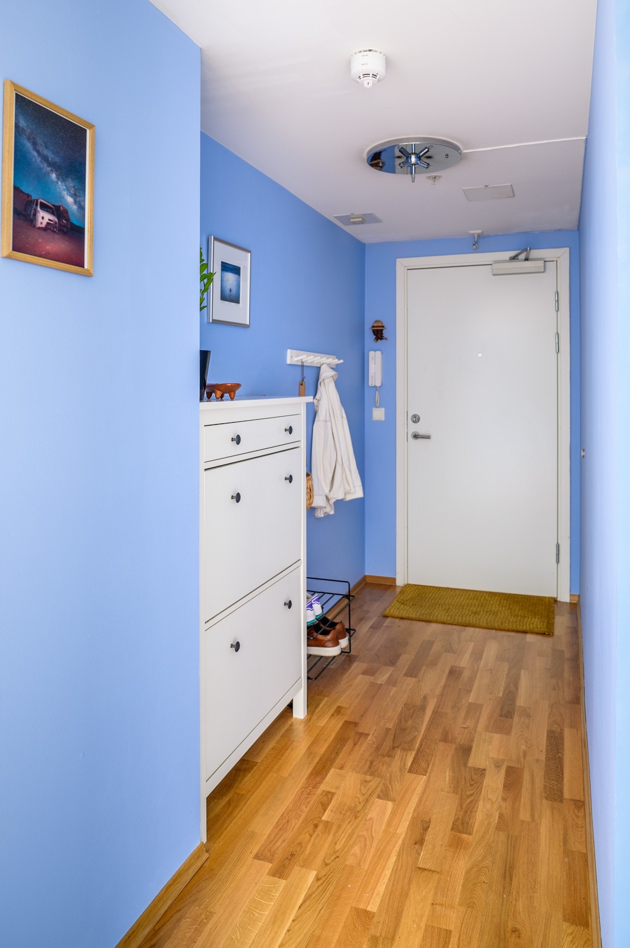 Gangen har skoskap og hylle Galleribilde