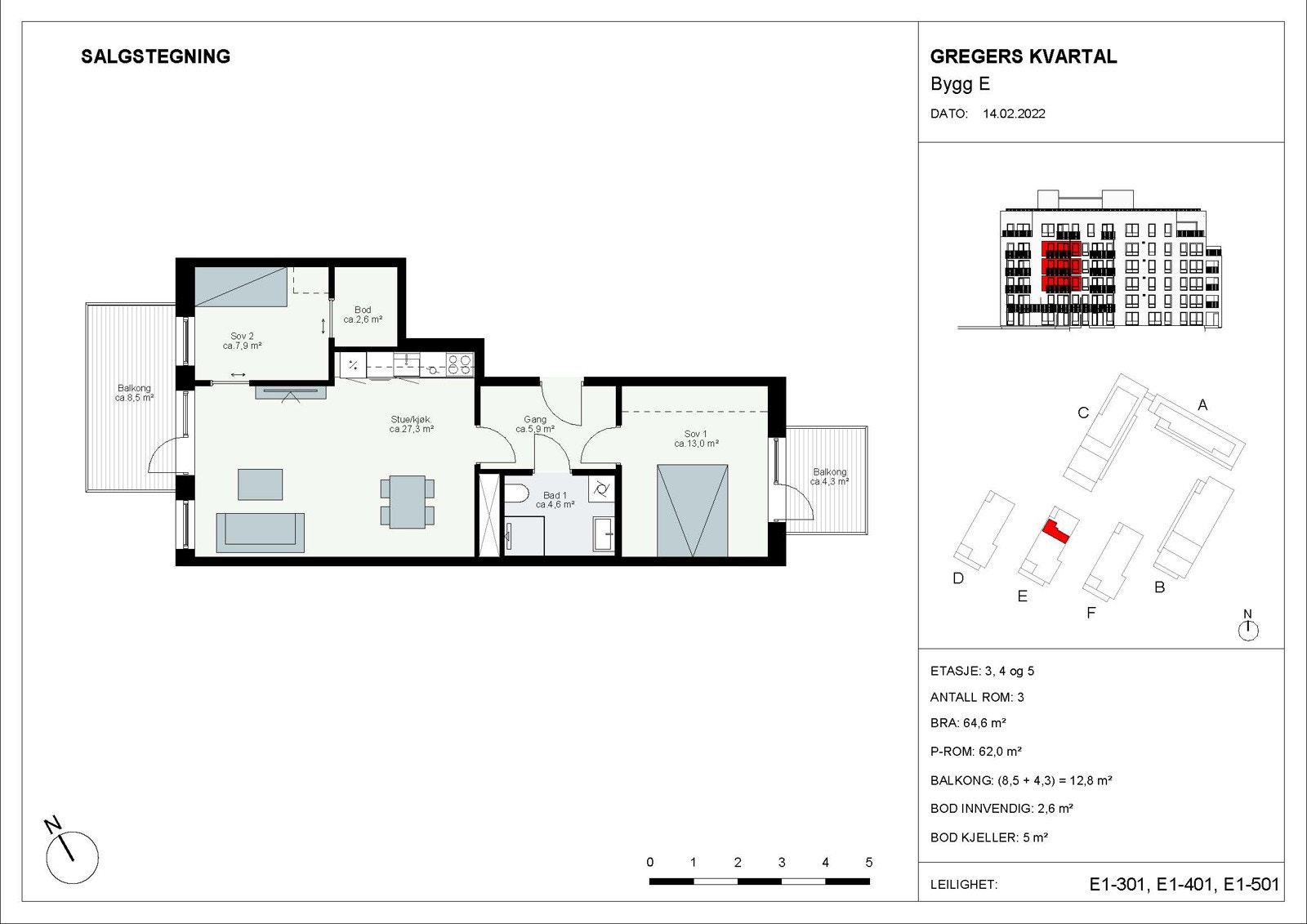 GK_Salgstegning_Leil E1-301, E1-401, E1-501 Galleribilde