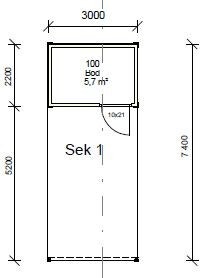 Planteikning av carporten og utvendig bod i carport, seksjon nr. 1 Galleribilde