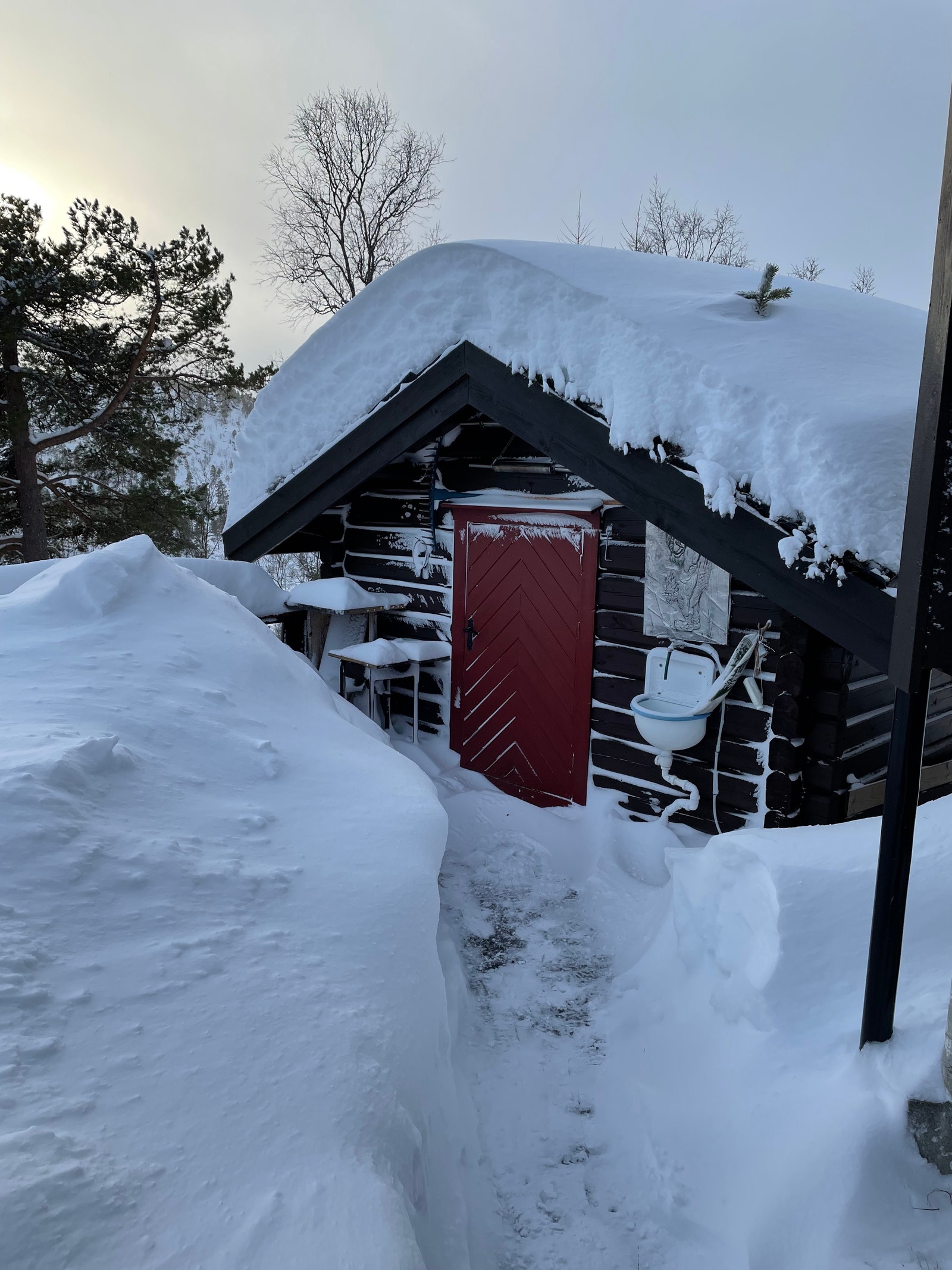 Uthuset i vinterdrakt Galleribilde