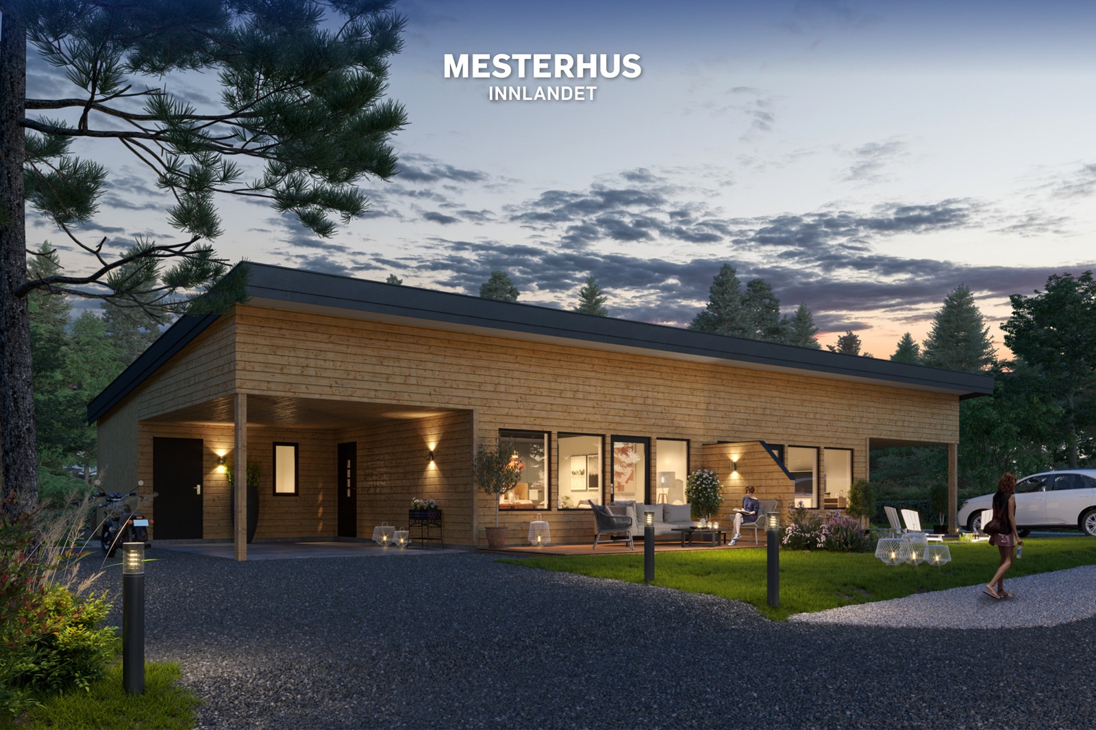Velkommen til Røstøvegen 43 på trivelige og solfylte Reinsvoll! 3D illustrasjon. Avviker fra leveranse og virkeligheten. Galleribilde
