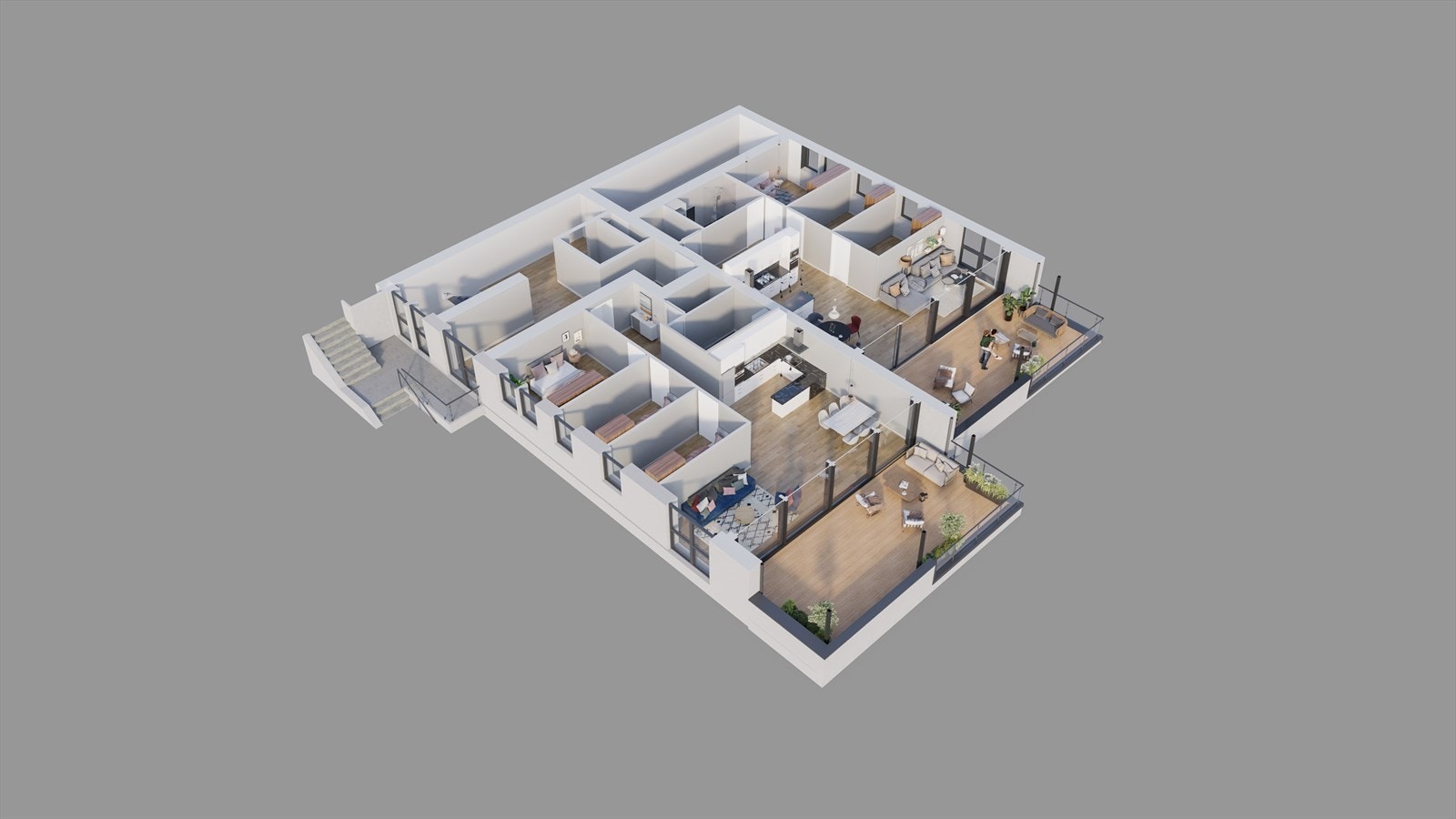 3D plansnitt 3 etasje Galleribilde
