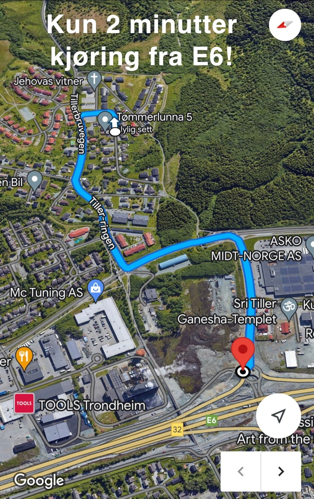 Kort vei til E6 sør og nord! Galleribilde