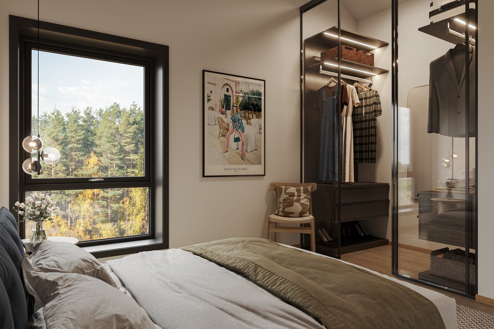 Illustrasjon soverom Galleribilde