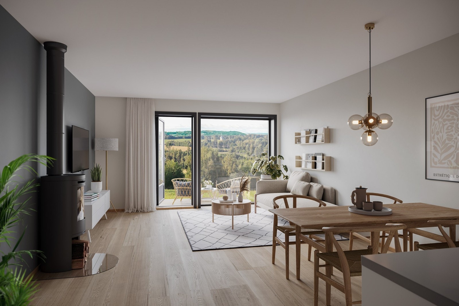 Illustrasjon stue Galleribilde