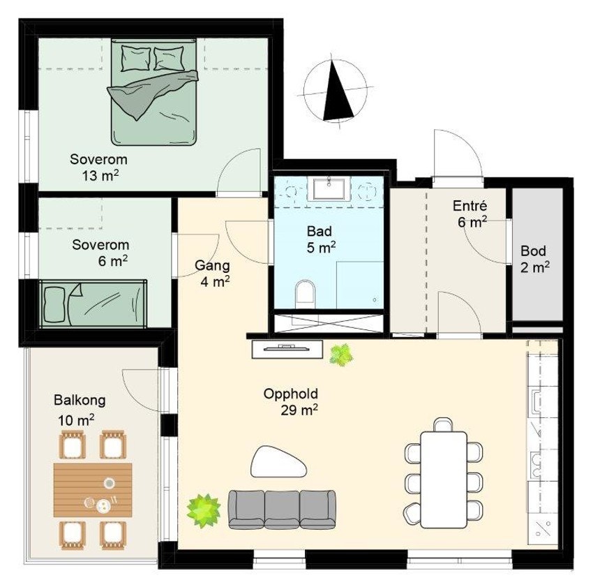 B201 3-roms Galleribilde