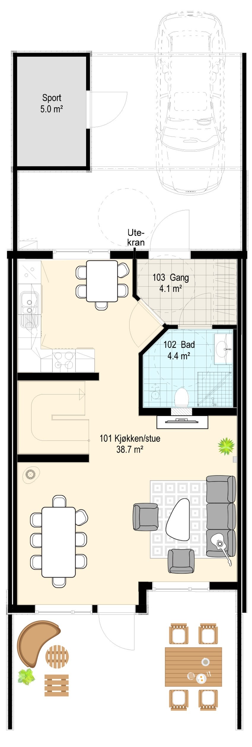 Hus 4 og 5 plan 1 Galleribilde