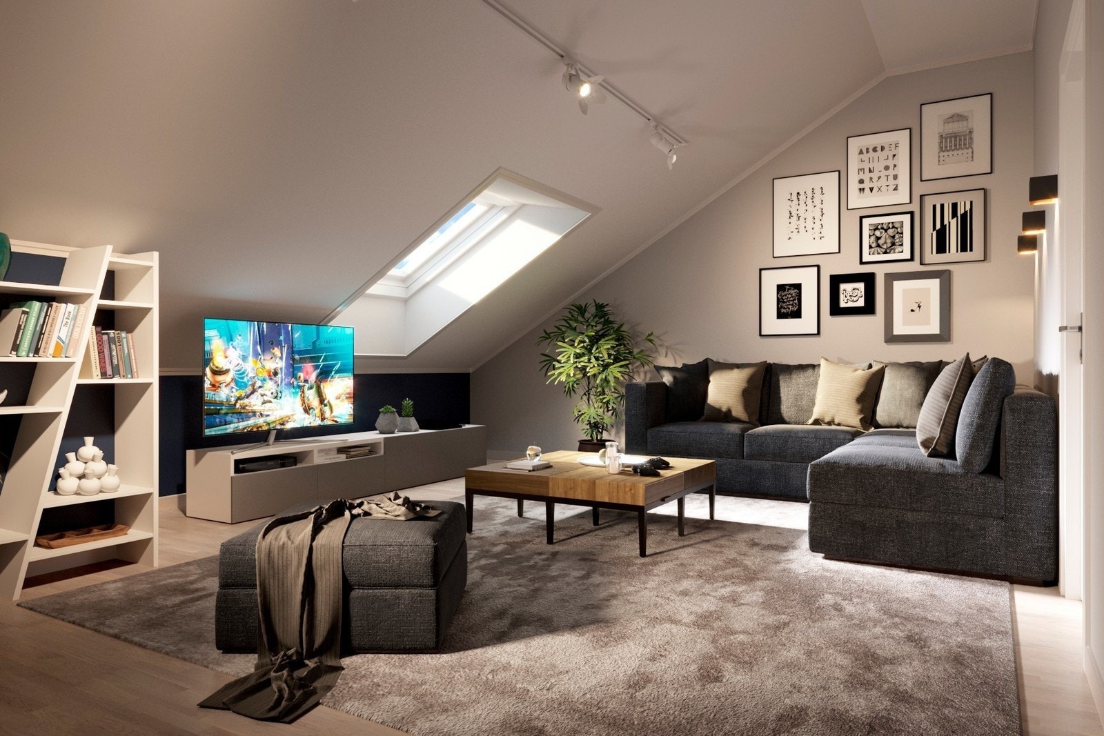 Koselig loftstue Galleribilde