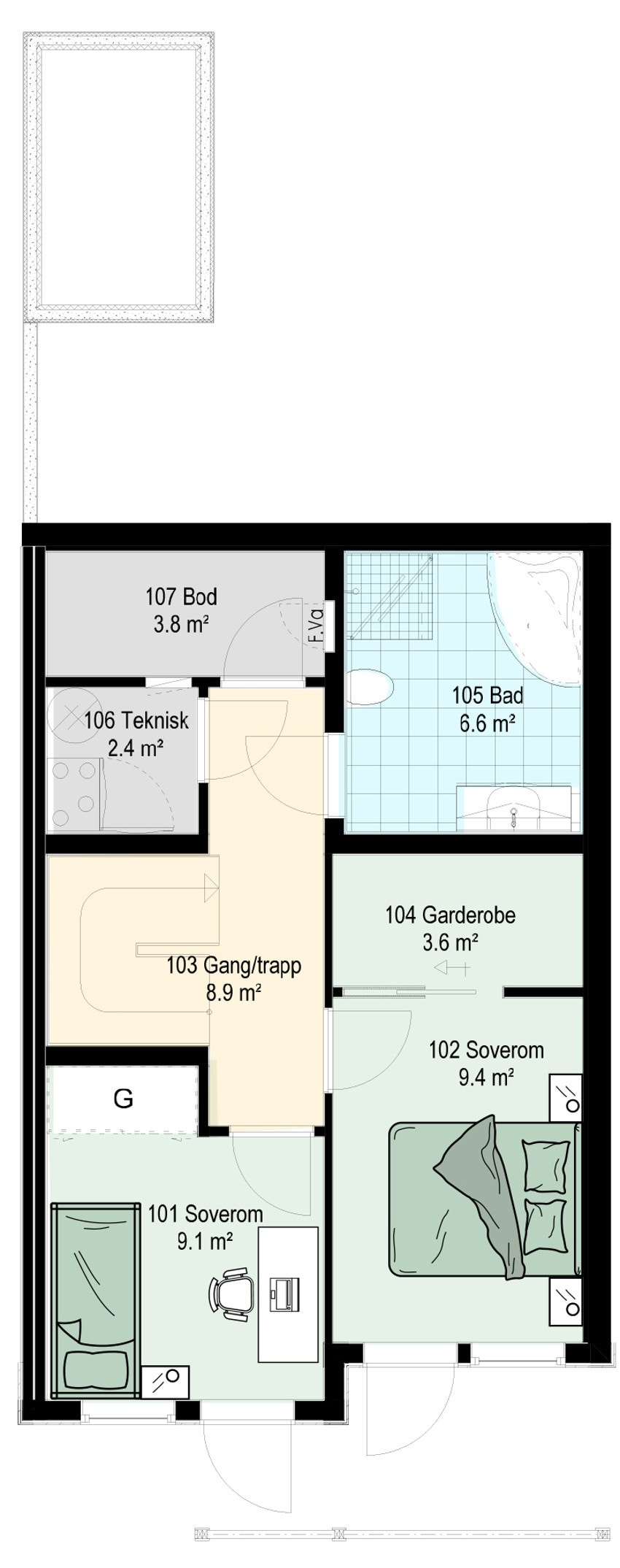 Hus 16 plan 1_fargelagt Galleribilde