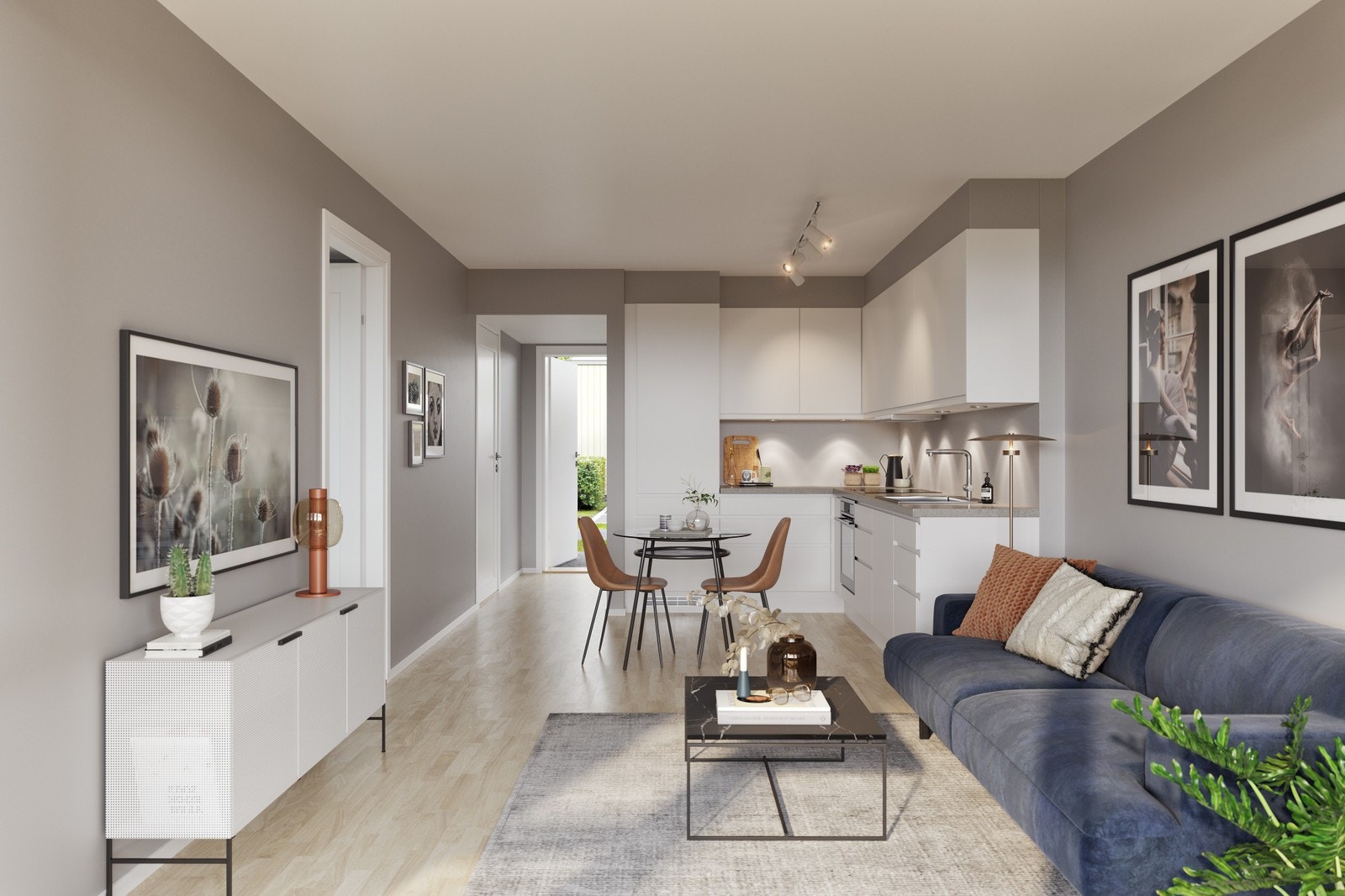 Lys og arealeffektiv 2-roms leilighet Galleribilde