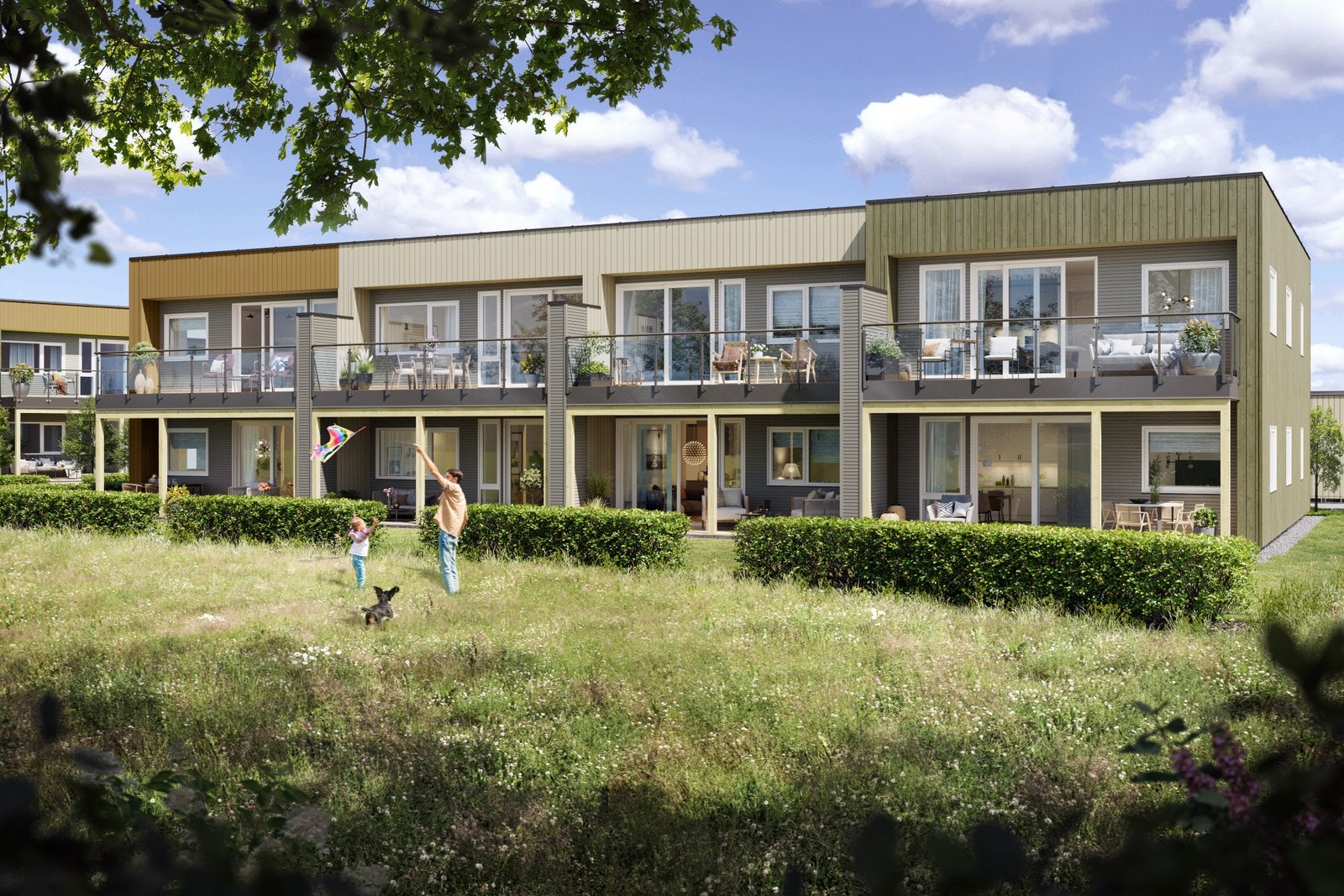 Fine og lyse fasader! Illustrasjonen viser første 8mannsboligen Galleribilde