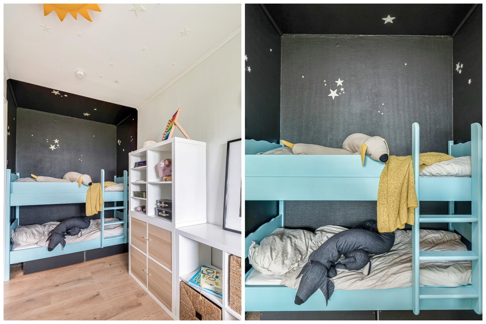 Det ene soverommet er i dag innredet og benyttet som et soverom for 2 barn Galleribilde